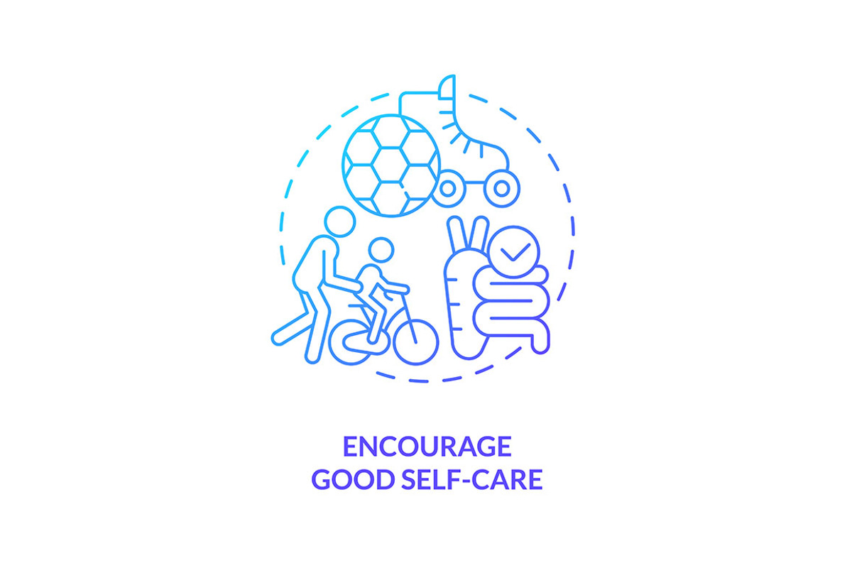 Encourage good self care blue, an Icon by IMG Visuals