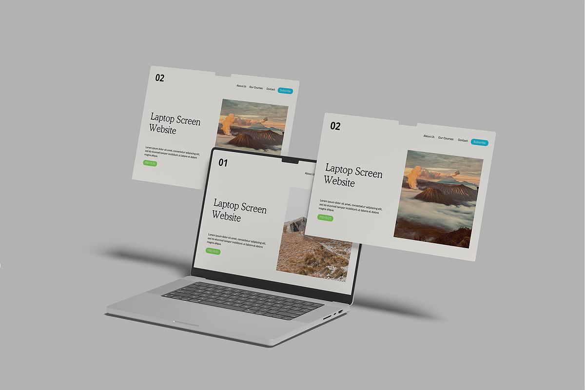 Laptop Screen Website Mockup, a Mockup by lamorastudio (Photo 9 of 11)