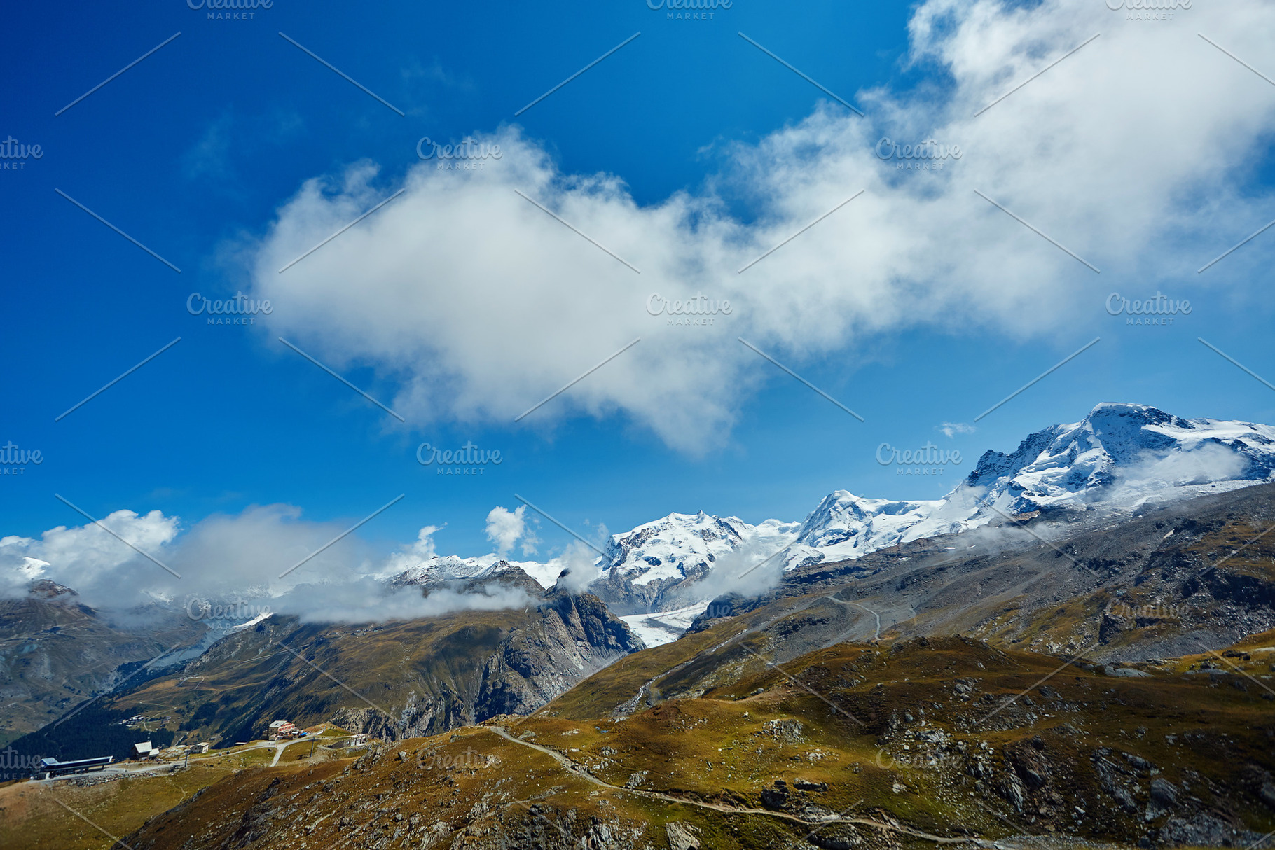Snow capped mountains featuring mountaineering, matterhorn, and peak, a Nature Photo by vitaliymateha photography