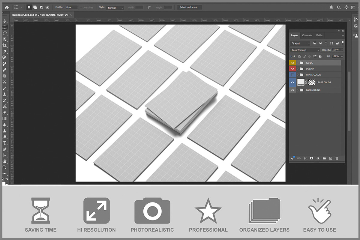 Business Card Mosaic PSD, an Advertising Mockup by Bruno's Shop (Photo 2 of 3)
