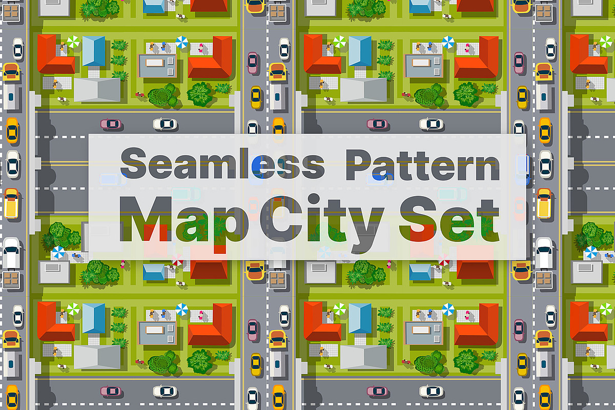 Seamless Pattern Map City, a Pattern Graphic by AlexZeL (Photo 1 of 7)