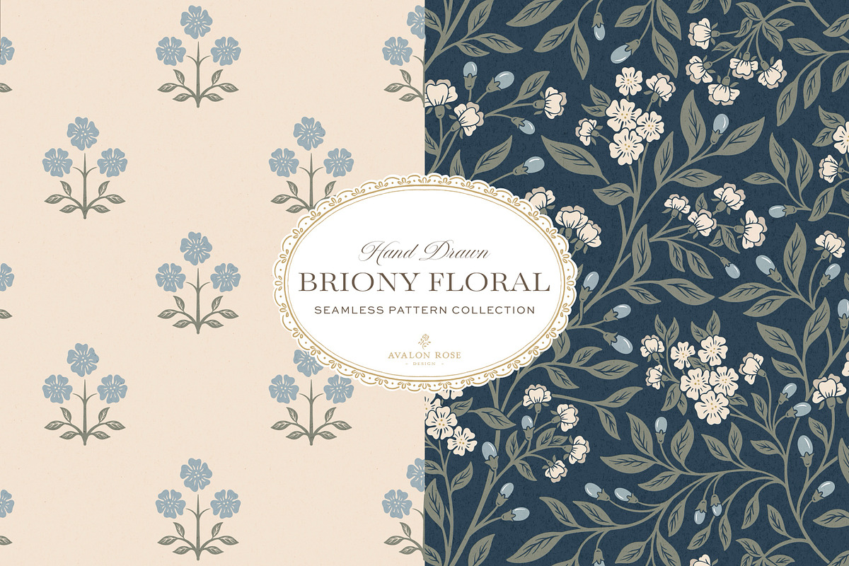 Farmhouse Navy Floral Patterns, a Pattern Graphic by Eclectic Anthology (Photo 3 of 12)