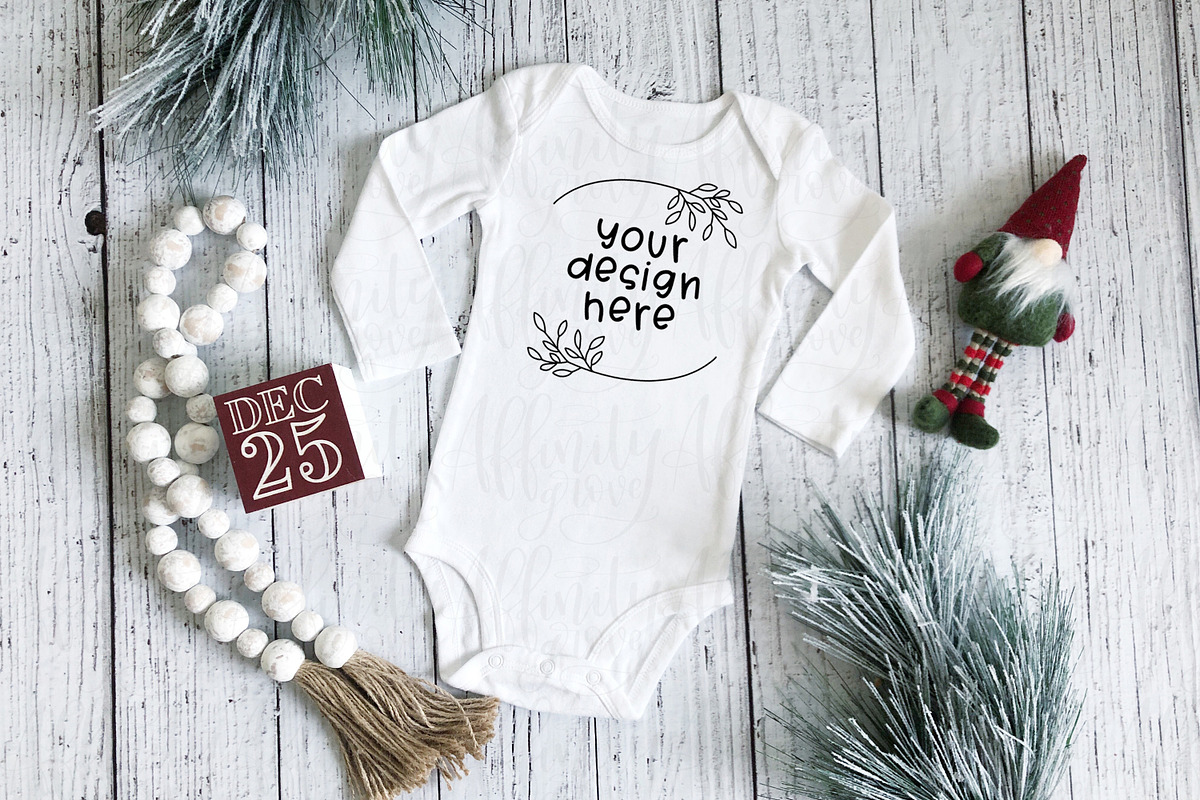 Christmas Baby Onesie Mockup Bundle, a Shirt Mockup by Affinity Grove (Photo 2 of 6)