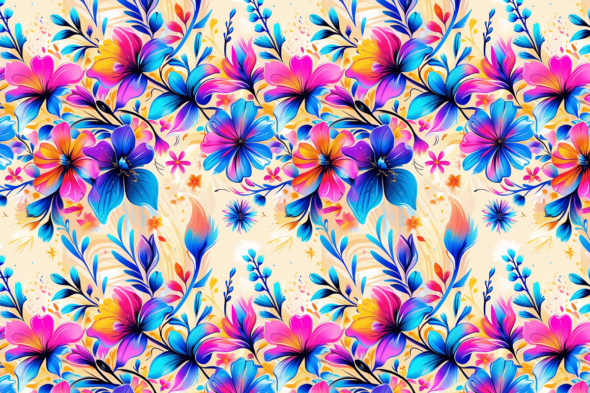 Dreamy Neon Floral Patterns, a Pattern Graphic by Art Sproot (Photo 7 of 7)