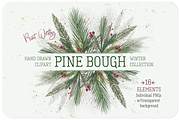 Pine Bough Elements, an Illustration by KLUGE+CO (Thumbnail 1 of 6)