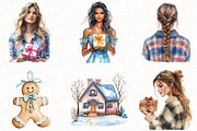 Cozy Winter Cottage Clipart, an Illustration by OK Design (Thumbnail 3 of 5)