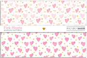 Pink hearts seamless patterns, a Pattern Graphic by Luba Vega (Thumbnail 4 of 9)