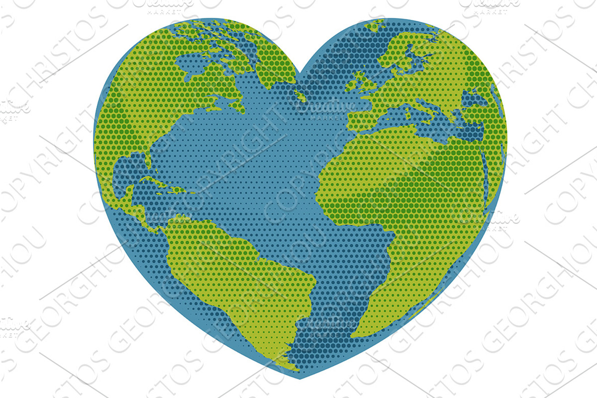 Earth Heart World Day Charity Love, an Illustration by Christos Georghiou