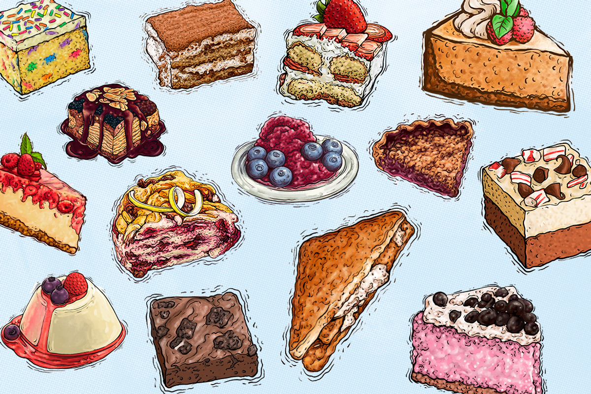 Cakes Watercolor Illustration, an Object Graphic by RMPL.std (Photo 3 of 4)