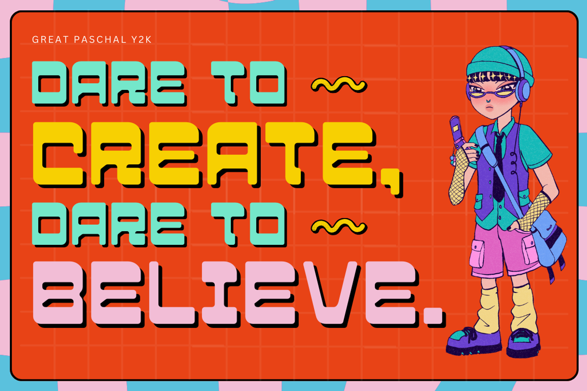 Great Paschal - Y2k Display Font, a Sans Serif Font by Sronstudio (Photo 3 of 14)