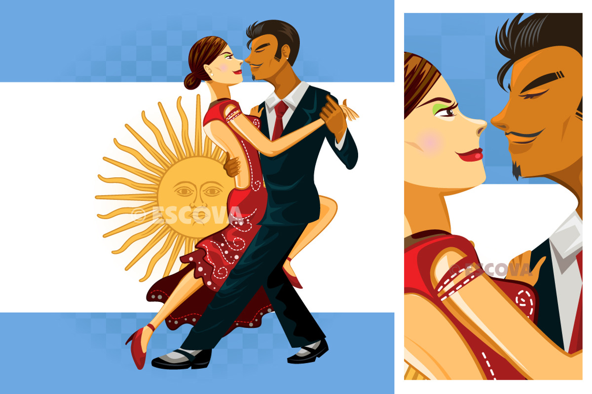 Tango Dance, an Illustration by vectorbender village
