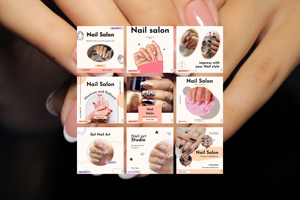 70 Nail Tech Instagram Templates, a Social Media Template by Adored Templates (Photo 2 of 10)