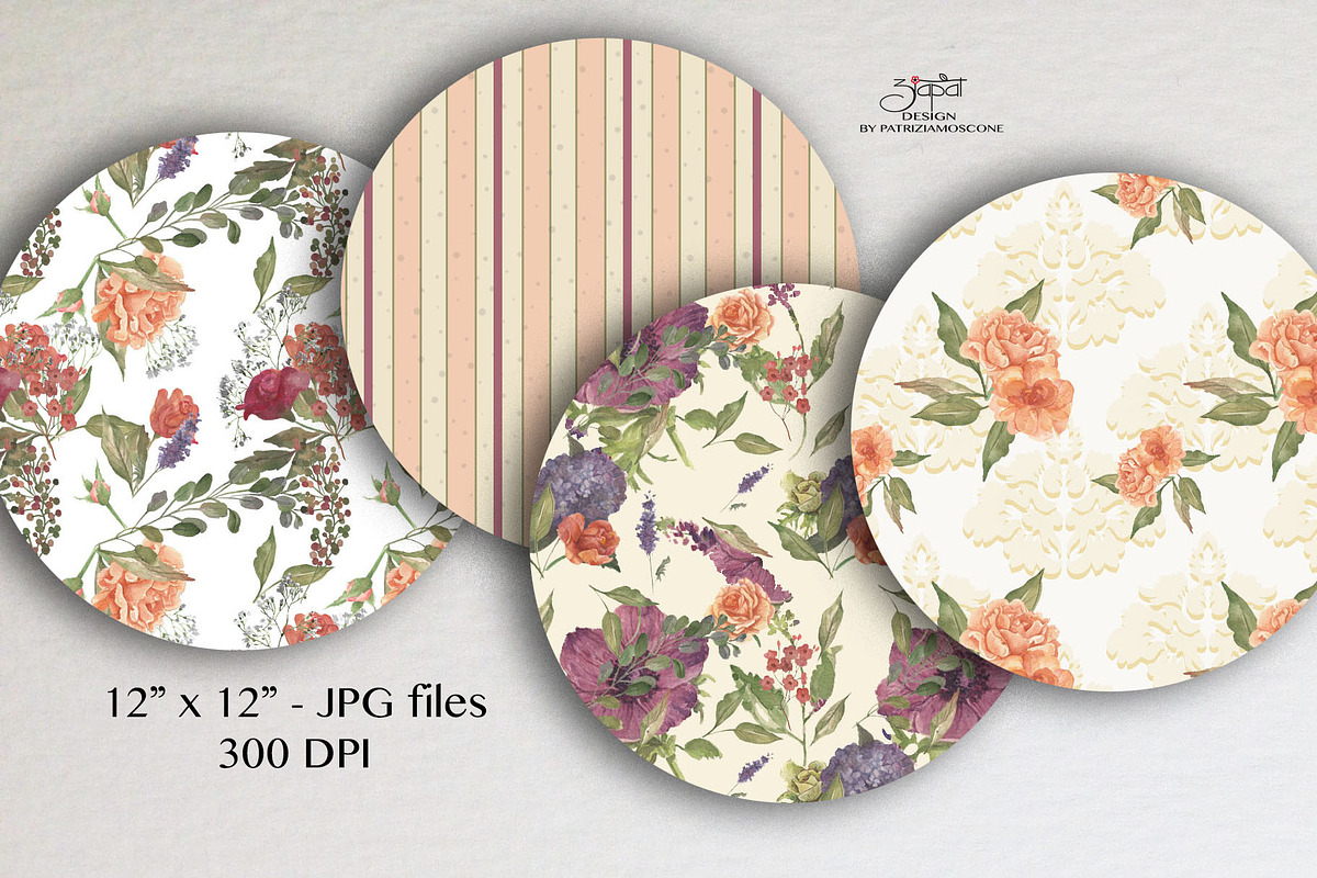 Floral peach, a Pattern Graphic by patriziamoscone (Photo 2 of 4)