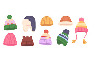 Winter hats. Warming head