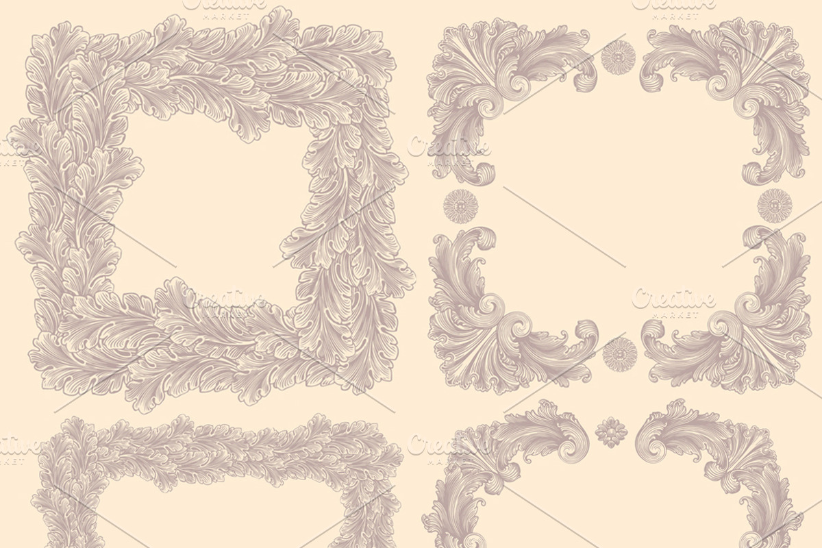 Collection vintage engraved frames., a Decorative Illustration by Vector Engraving (Photo 31 of 31)
