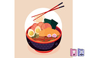 Hand Drawn Flat Ramen Illustration, a Food Illustration by MISS CHATZ (Thumbnail 2 of 3)