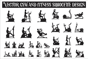 Vector Gym and Fitness Silhouette, an Illustration by Amazin_art