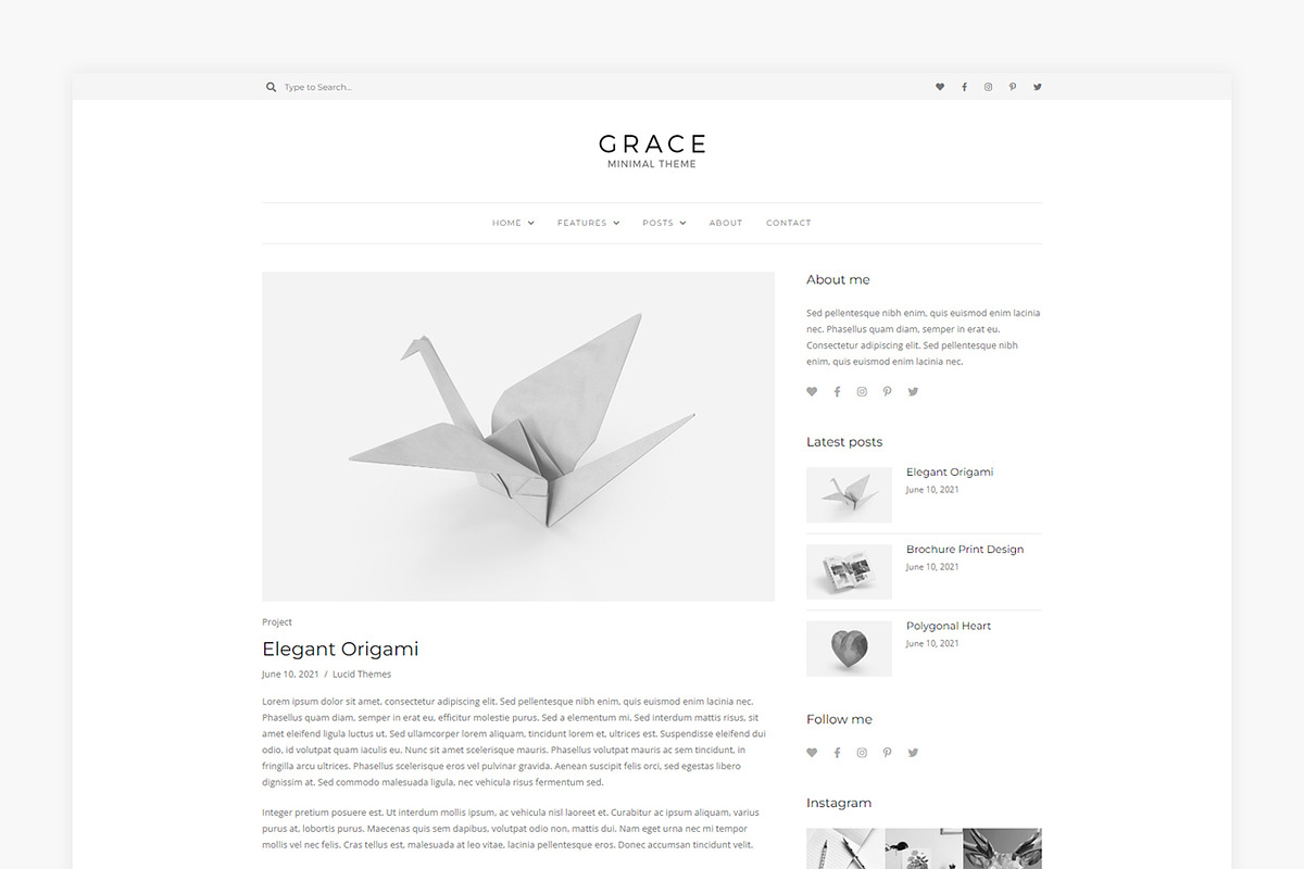 Grace - Minimal WordPress Blog Theme, a WordPress Template by Lucid Themes (Photo 6 of 6)