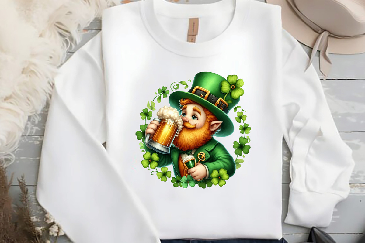 St Patricks Day Leprechaun Drinking, an Illustration by DreamCafeArt (Photo 4 of 4)