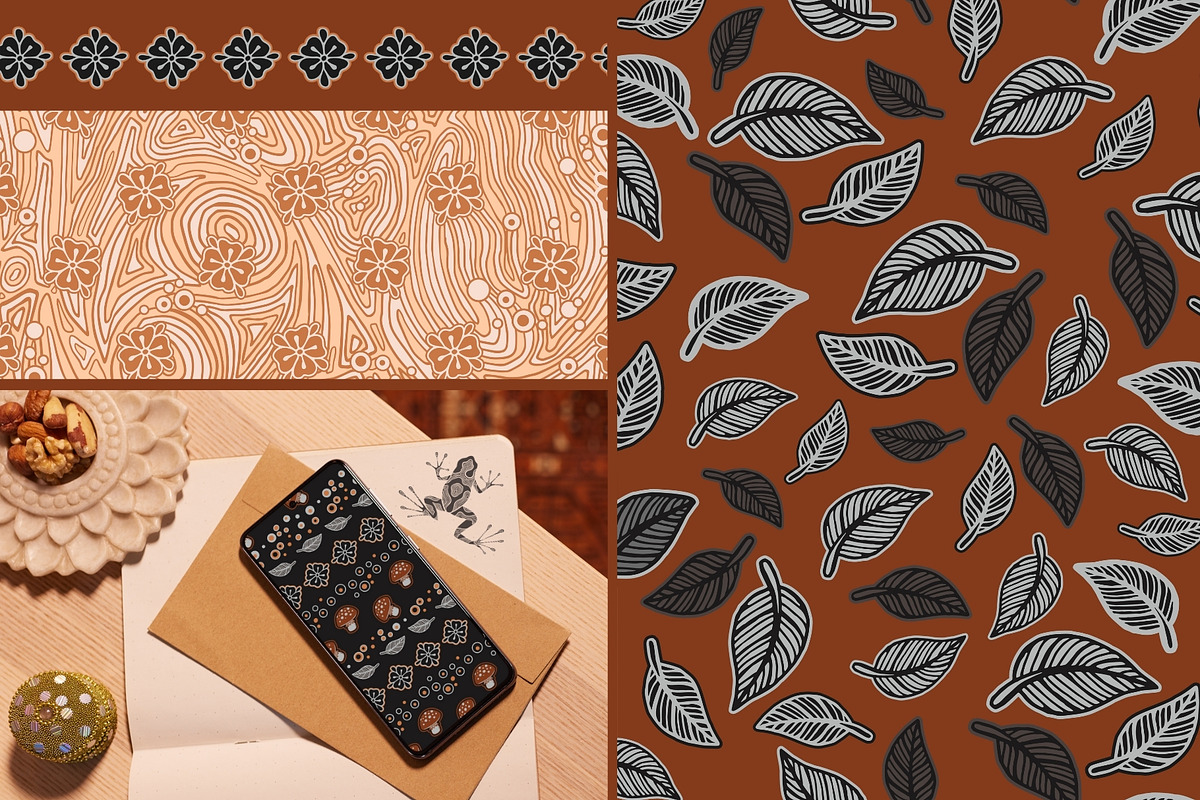 Line Art Frogs Patterns, Borders, a Pattern Graphic by ilonitta (Photo 9 of 13)