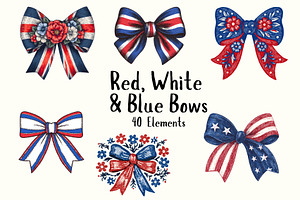 Red, White, Blue Americana Bows