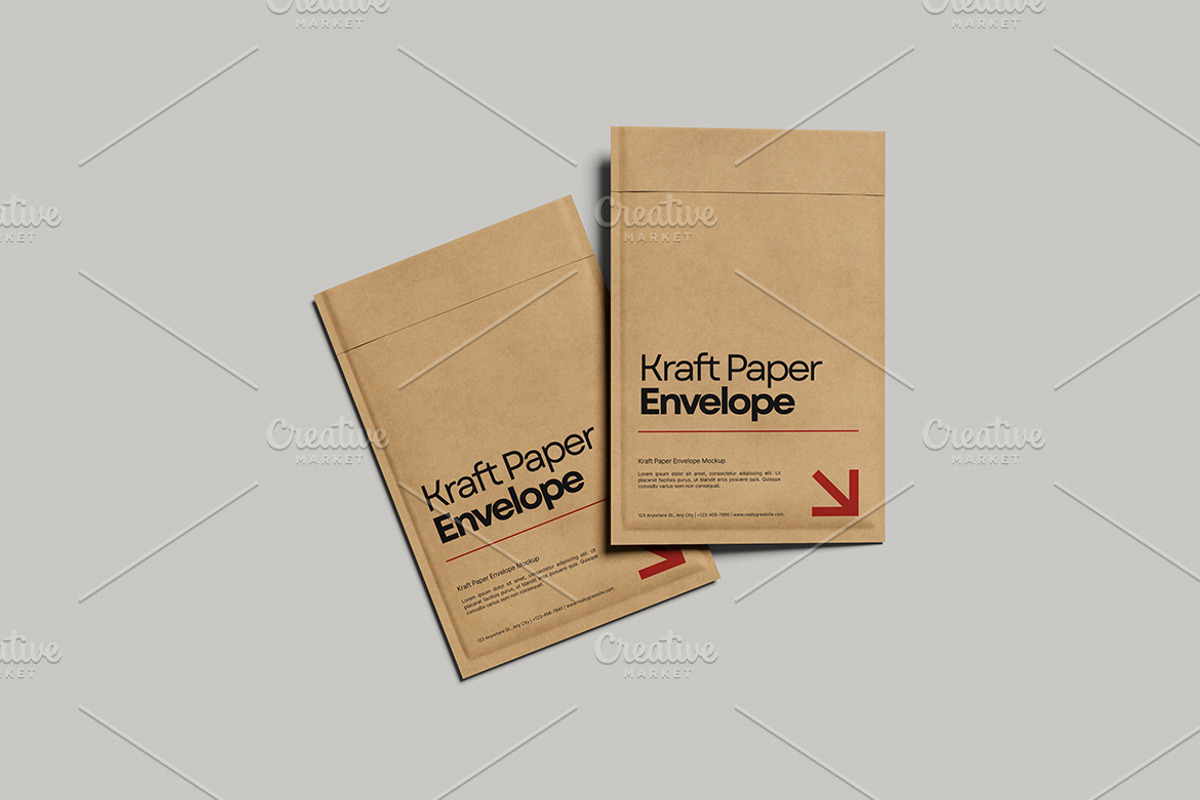 Kraft Paper Envelope Mockup, a Merchandise Mockup by Gatamotion (Photo 5 of 5)