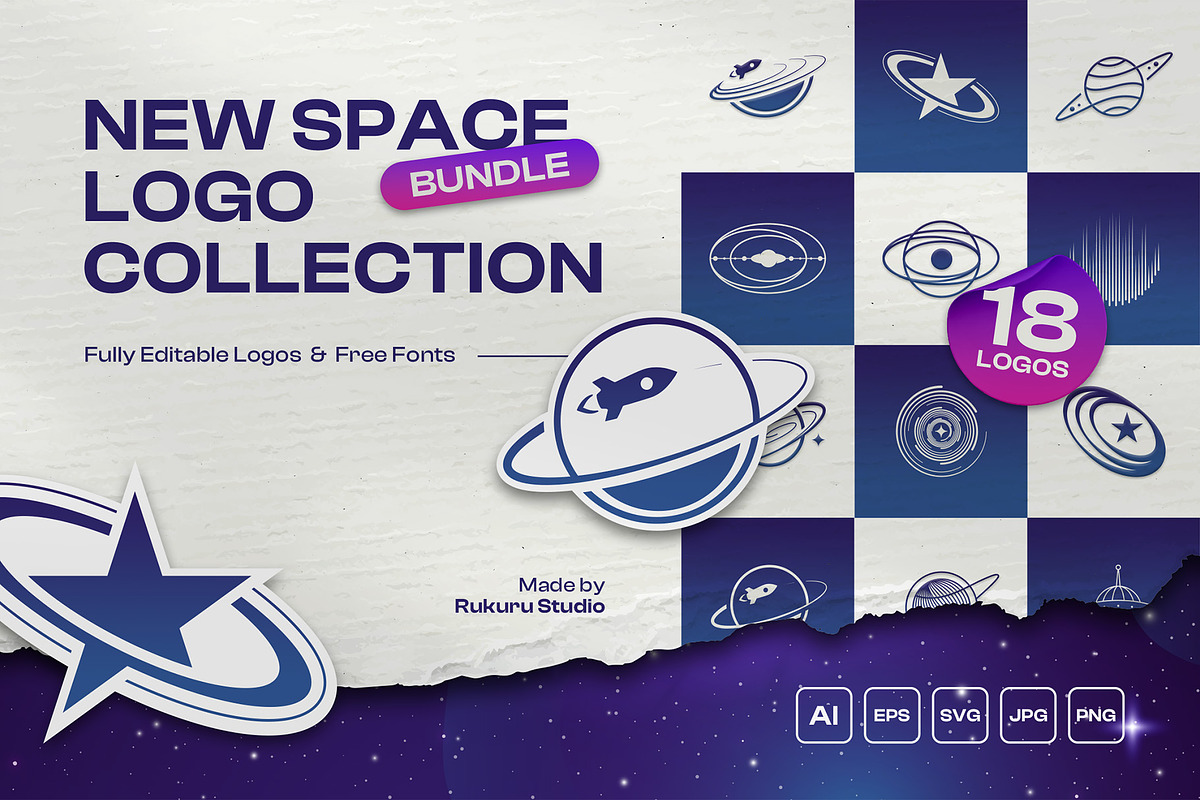 Space Logo Templates Collection, a Branding & Logo Template by Rukuru Studio (Photo 1 of 5)