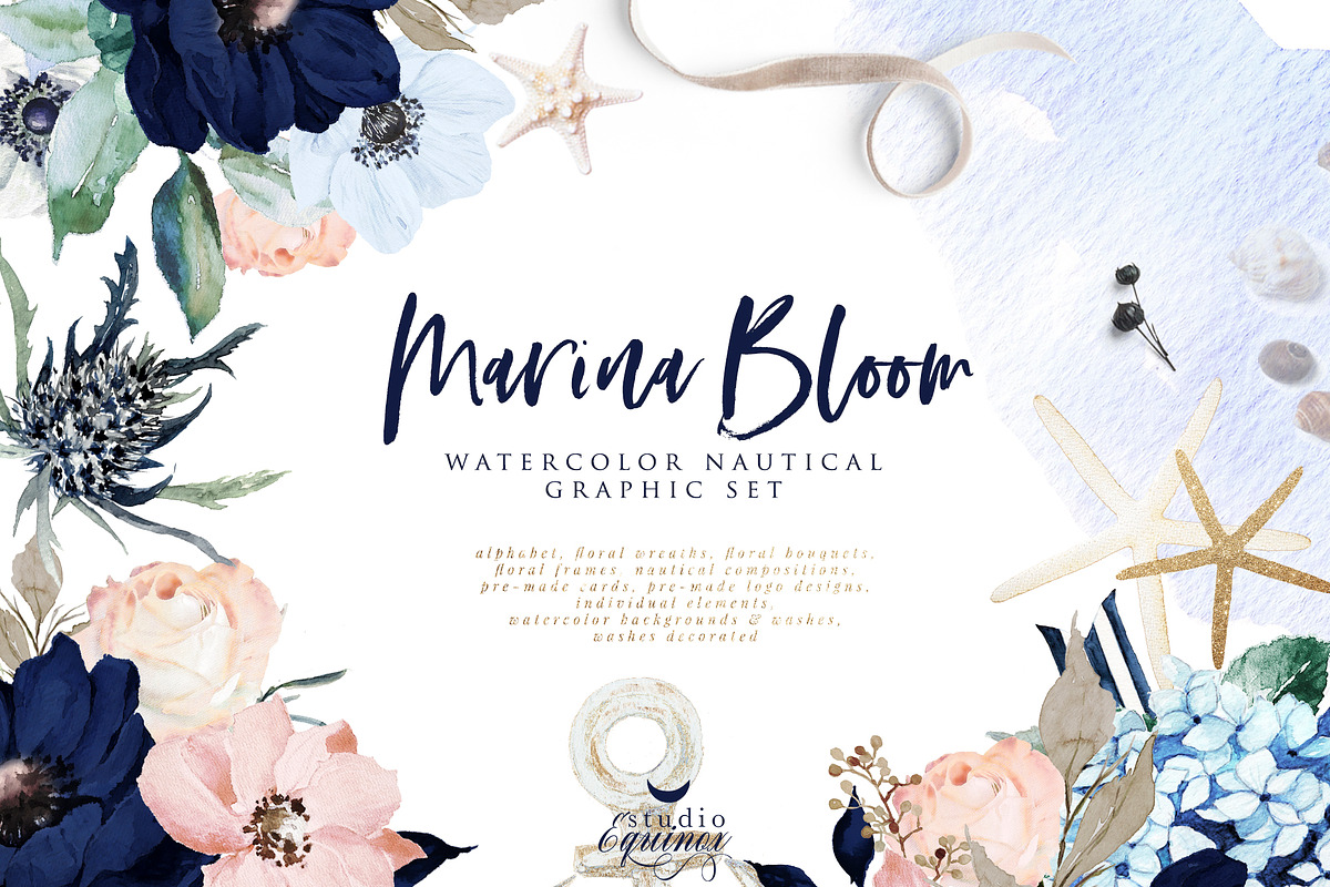 Marina Bloom - Nautical Graphic Set, an Object Graphic by studioequinox (Photo 1 of 23)