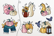 Pumpkins & Autumn Decor Set, a Seasonal Illustration by Panna Limon Store (Thumbnail 7 of 10)
