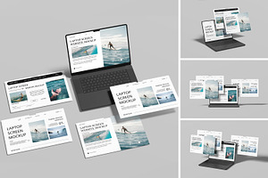 Laptop Screen Website Mockup, a Wearable Device Mockup by graphicsecond