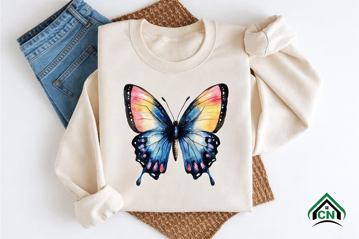 Watercolor butterflies clipart, an Illustration by Craft Nest (Photo 9 of 11)