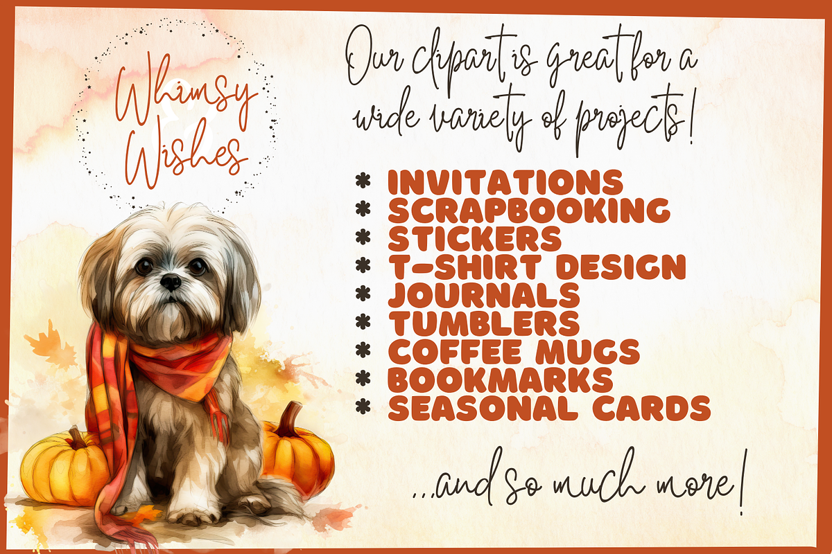 Fall Dogs With Pumpkins Watercolor, an Animal Illustration by Whimsy & Wishes (Photo 6 of 6)