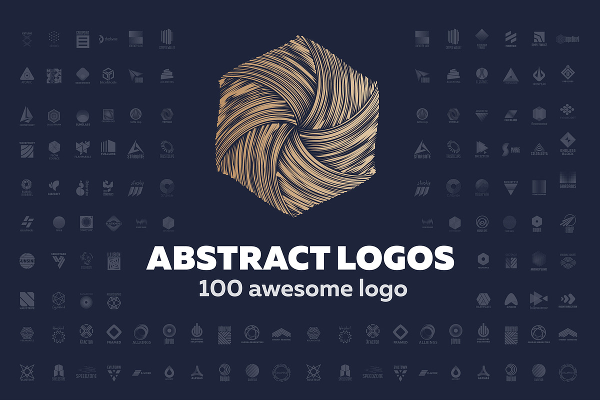 100 abstract logo, a Branding & Logo Template by airunreal (Photo 1 of 14)