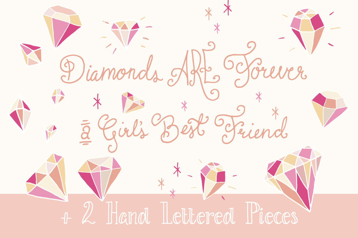 Pink Diamonds Clip Art - Vector preview 3