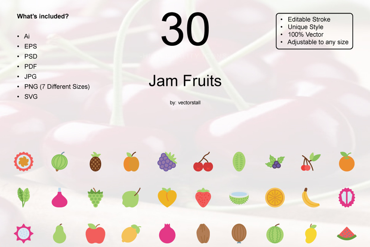 Jam Fruits, an Icon by Vector Stall