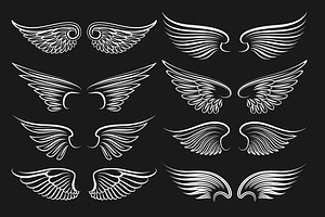 Wings Emblem Black Elements