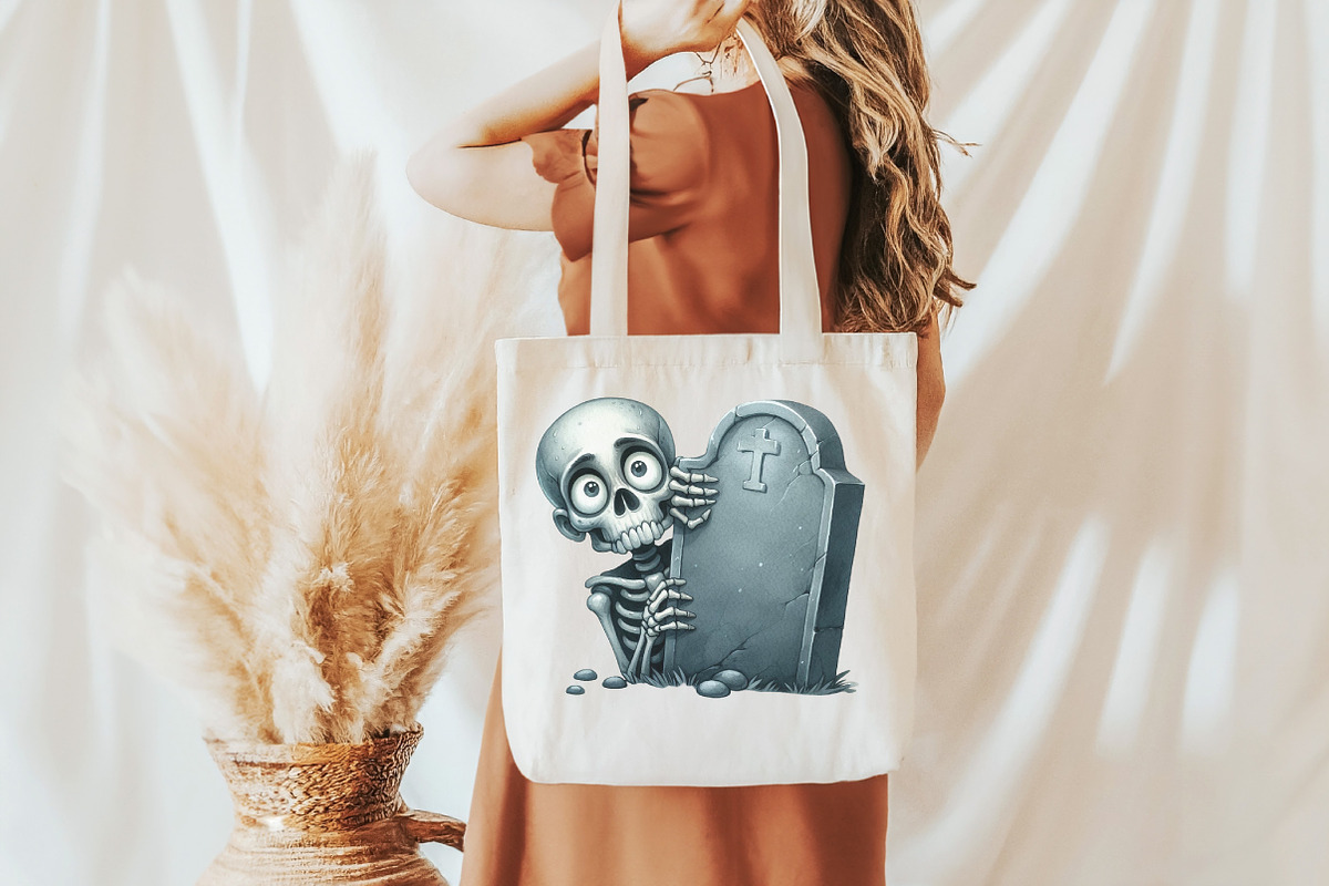 Funny Skeleton Peeking Bundle Clipar, an Illustration by DreamCafeArt (Photo 4 of 7)