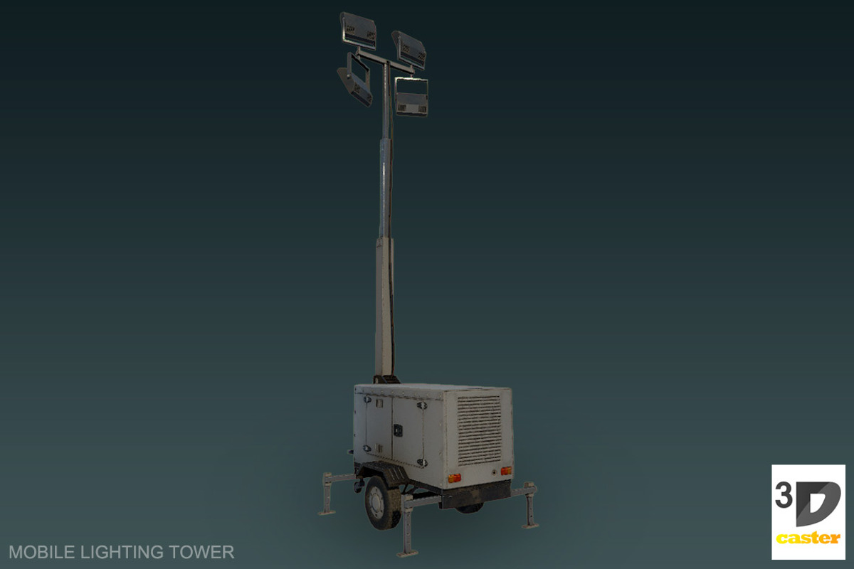 Mobile Lighting Tower, a Cars & Vehicle 3D Model by 3DCaster (Photo 3 of 6)