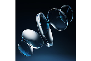 3d crystal glass disks on dark blue, a Textures & Material 3D Model by Marozhkastudio
