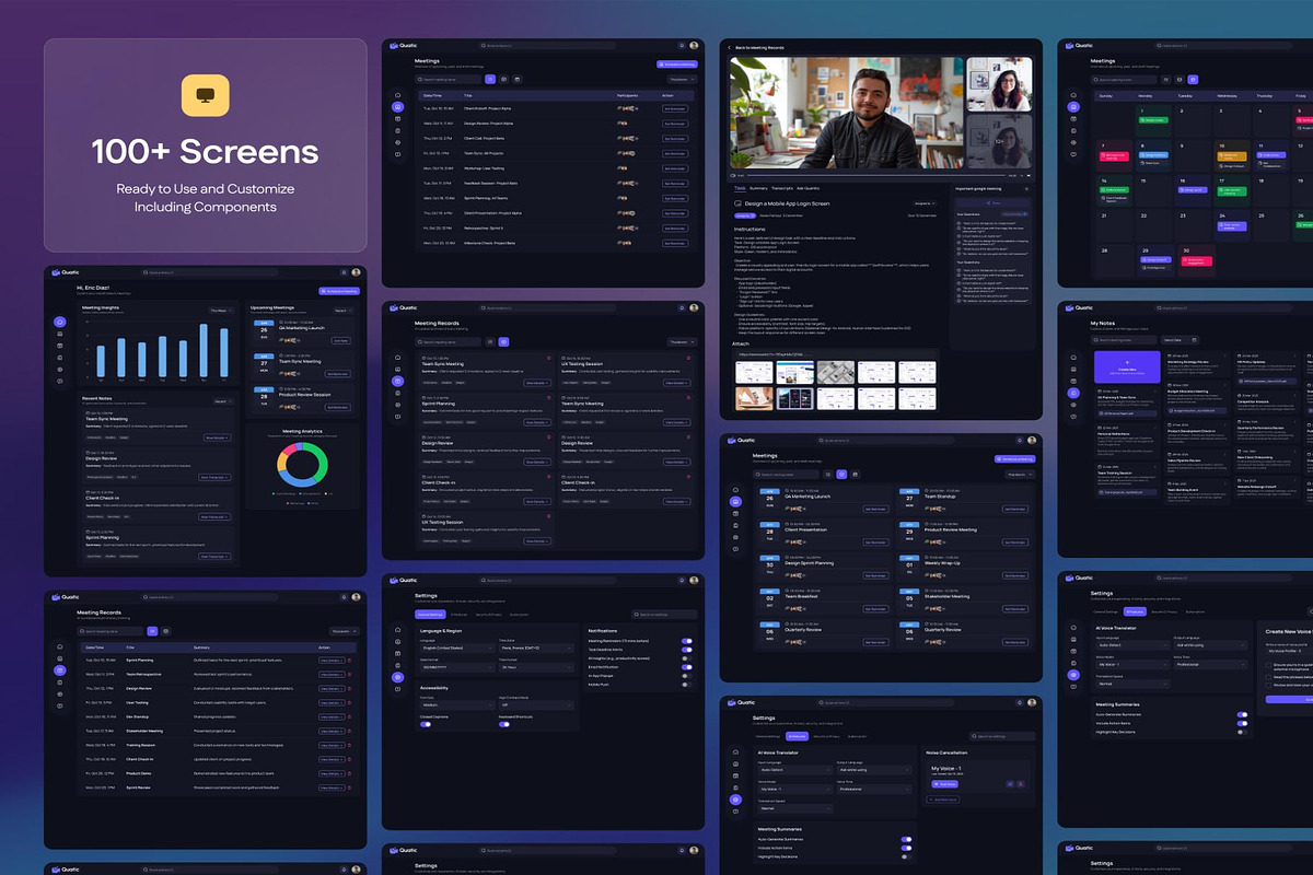 AI-Powered Meeting Assistant UI Kit, an UI Kit Template by Creative Perspective (Photo 3 of 8)