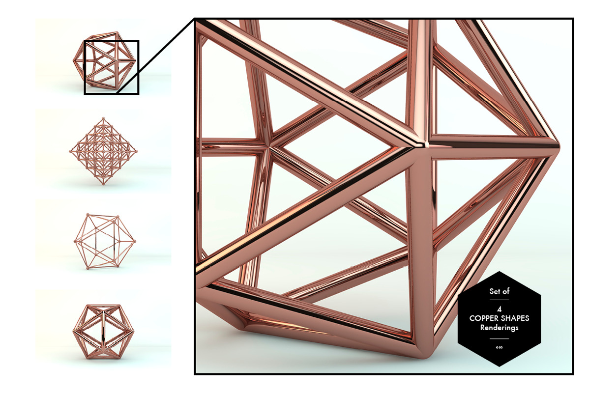 Set of 4 Copper Shades Renderings, a Background Graphic by helloSG (Photo 2 of 2)