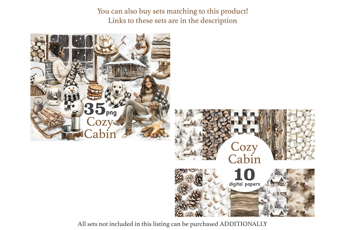 Cozy Cabin Pattern | Winter Pattern, a Pattern Graphic by GlamArtZhanna (Photo 2 of 4)