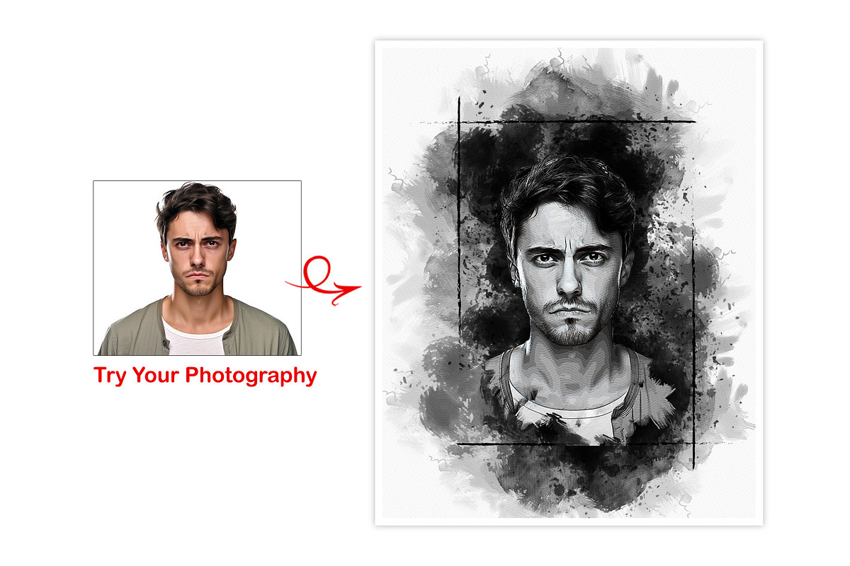 Black Watercolor Mixed Art Photo, an Action Add-On by Photoshop Action (Photo 9 of 15)
