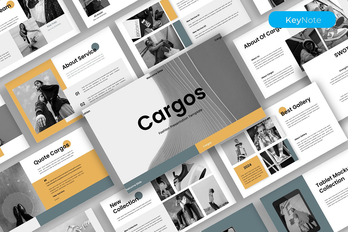 Cargos – Fahsion Keynote Template, a Presentation Template by kreatifreya (Photo 1 of 5)