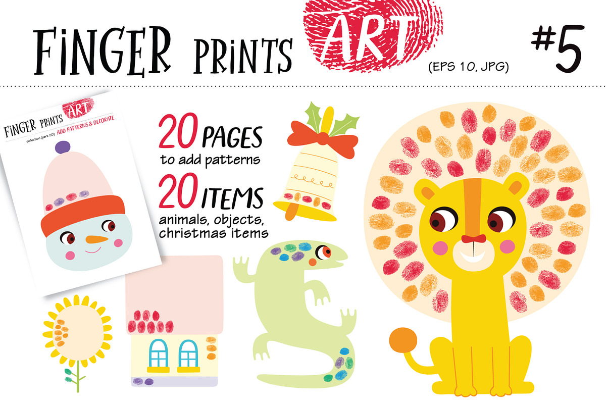 Finger Prints ART BUNDLE, an Education Illustration by Alena Razumova (Photo 6 of 6)