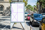 Barcelona City Street Poster Mockup, an Advertising Mockup by M-up (Thumbnail 1 of 2)