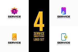 Set of Phone Shop logo designs, a Branding & Logo Template by Lucky Creative