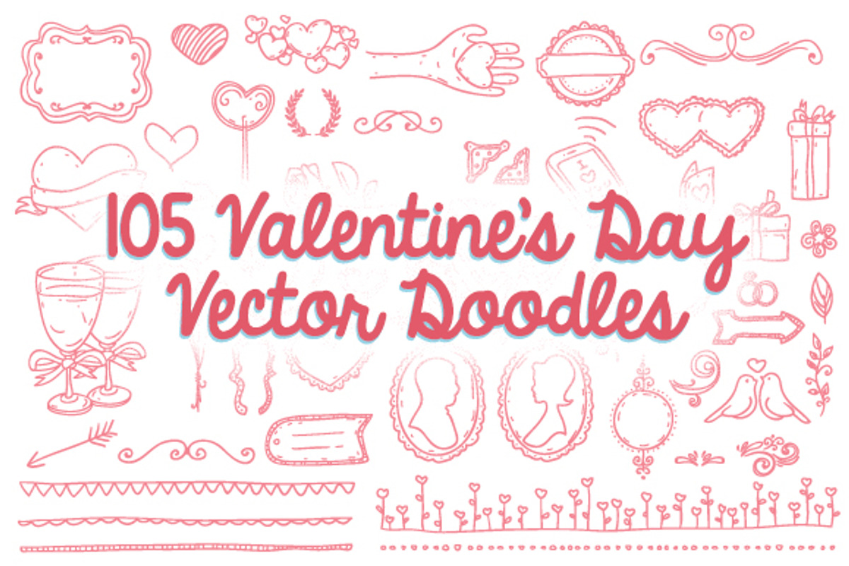 105 Valentine's Day Vector Doodles, an Illustration by Mantas Bac (Photo 1 of 3)