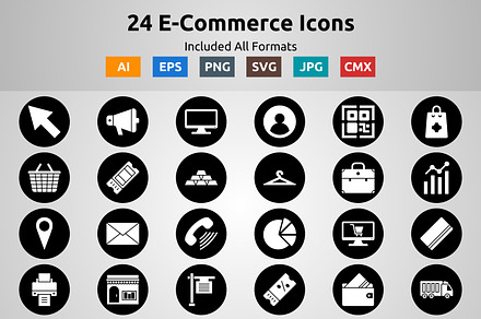 Line Circle Inverted E-Commerce Icon