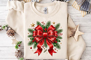 Christmas Bow Holiday Wreath PNG, a Seasonal Illustration by DreamPrint404 (Thumbnail 4 of 6)